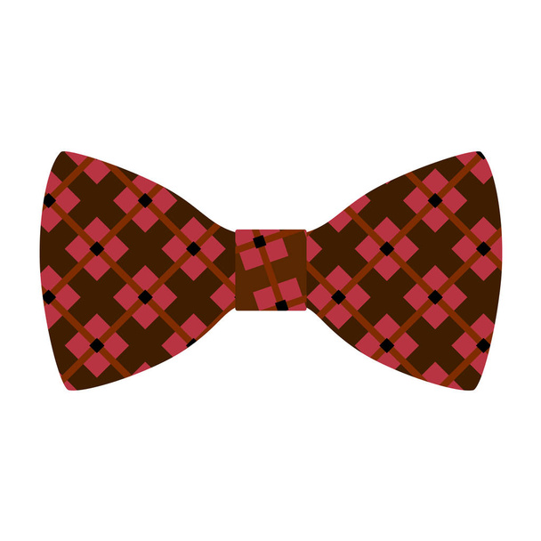 Red fashion bow icon, flat style - Vector, imagen