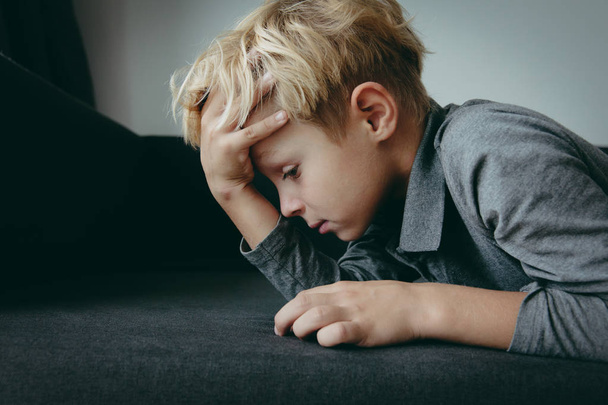 sad tired child stress and depression, overload, anxiety - Zdjęcie, obraz