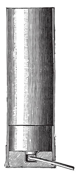 Картриджный шпиндель, винтажная гравированная иллюстрация. Индустриальная энциклопедия Э. Лами - 1875
 - Вектор,изображение