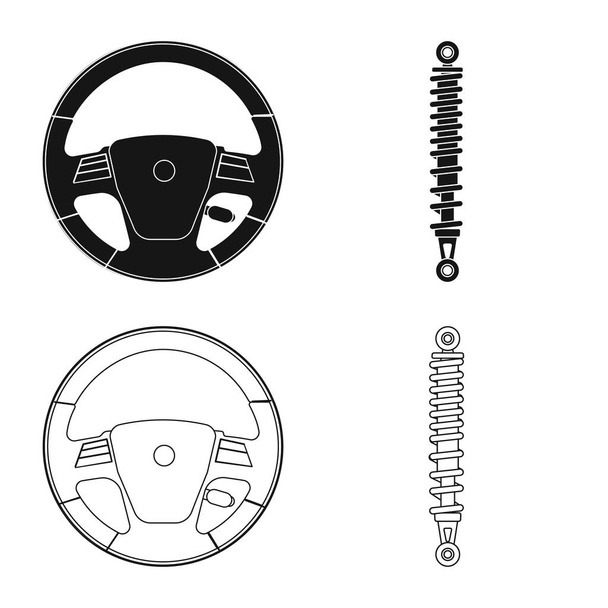 Isolated object of auto and part icon. Collection of auto and car vector icon for stock. - Vettoriali, immagini