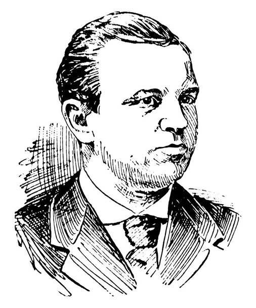Henry W. Grady, 1850-1889, hij was een journalist en redenaar, die heeft geholpen bij de reïntegratie van de Staten van de voormalige Confederatie in de Unie na de Amerikaanse Burgeroorlog, vintage lijntekening of gravure illustratie - Vector, afbeelding