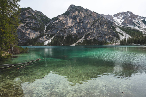 Jezero Braies, Jižní Tyrolsko, Itálie. - Fotografie, Obrázek