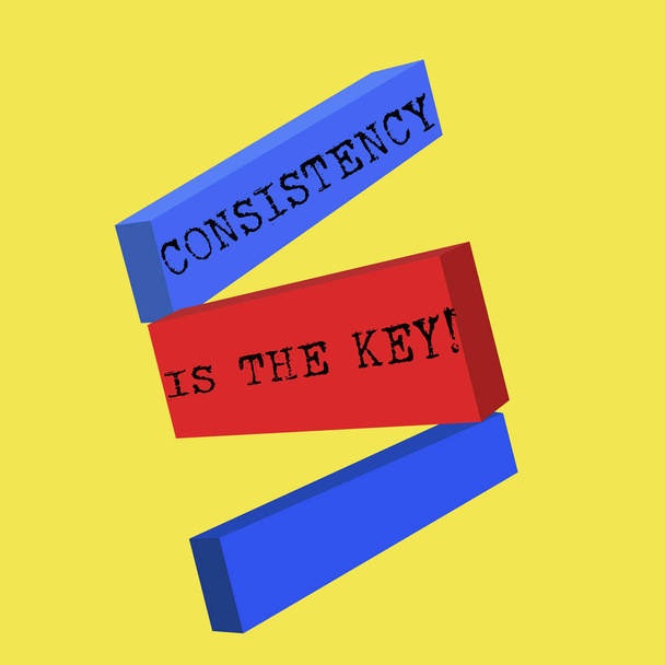 Scrittura di parole testo La coerenza è la chiave. Concetto di business per la piena dedizione a un compito un processo di formazione abitudine
 - Foto, immagini