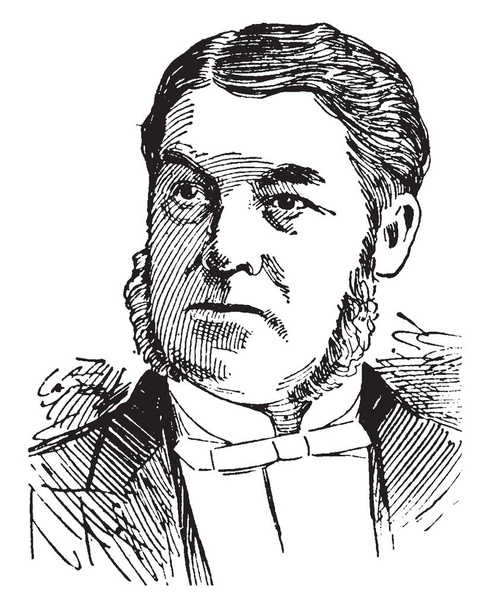 Sir C. Tupper, 1821-1915-ben, ő volt Kanada, vintage vonalas rajz vagy metszet illusztráció miniszterelnöke - Vektor, kép