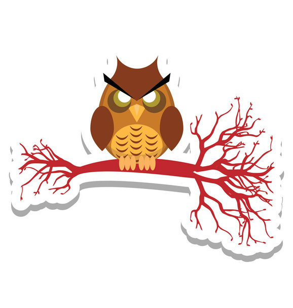 halloween owl, scary Color Isolated Vector icon which can be easily edit or modified - Vector, Image