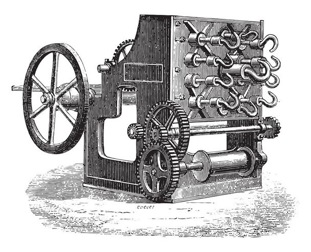 Spinner atacado, vintage gravada ilustração. enciclopédia industrial E.-O. Lami - 1875
 - Vetor, Imagem