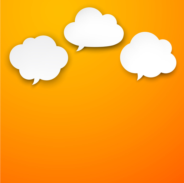 Set of paper white clouds. - Vector, imagen
