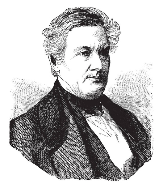 Millard Fillmore, 1800-1874, hij was de dertiende president van de Verenigde Staten van 1850 tot 1853, lid van de Whig party, en voormalige Amerikaanse vertegenwoordiger van New York, vintage lijntekening of gravure illustratie - Vector, afbeelding