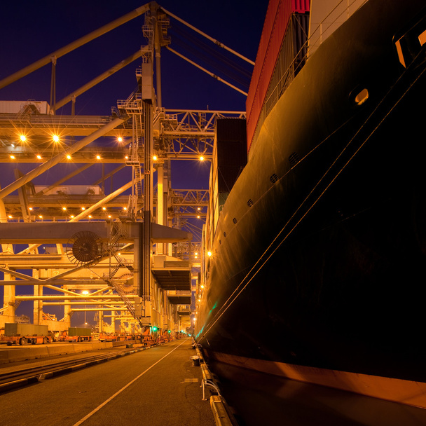 Loading and unloading at a container terminal - Photo, Image