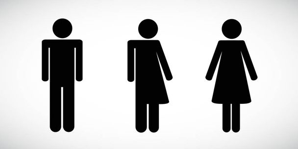 set of restroom icons including gender neutral icon pictogram - Vector, Image