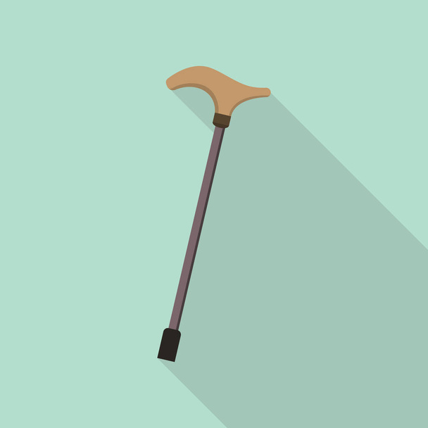 Wood cane icon, flat style - Vector, imagen