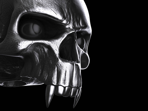 Czarny metalowy Wampir czaszka - nie dolnej szczęki - Zdjęcie, obraz