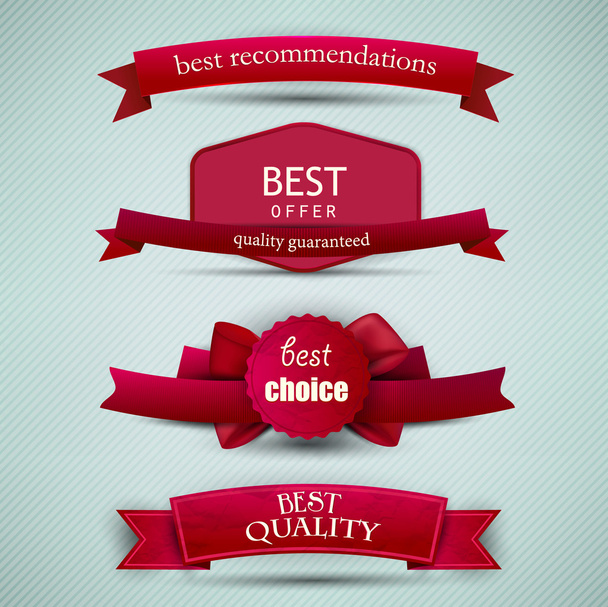Set of Superior Quality and Satisfaction Guarantee Ribbons, Labels, Tags - Vektor, Bild