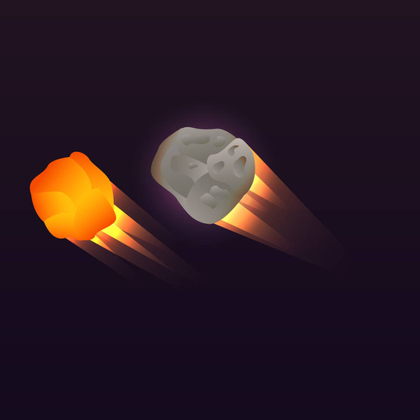 Űraszteroida ikon, izometrikus stílus - Vektor, kép