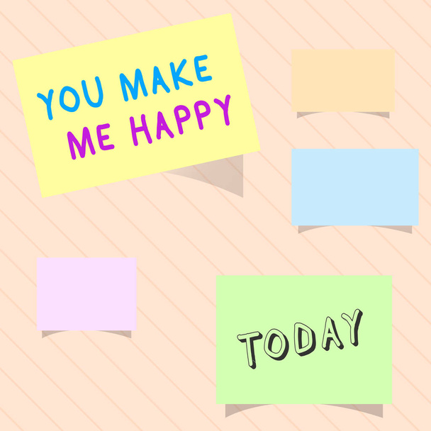 Texto de escritura de palabras You Make Me Happy. Concepto de negocio para Algo o Alguien que da placer y disfrute
 - Foto, Imagen