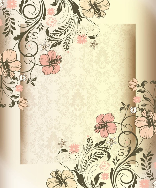 vector illustration, wallpaper with floral elements - Vetor, Imagem