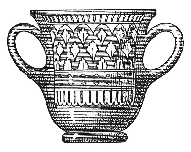 Taça, vintage gravada ilustração
 - Vetor, Imagem