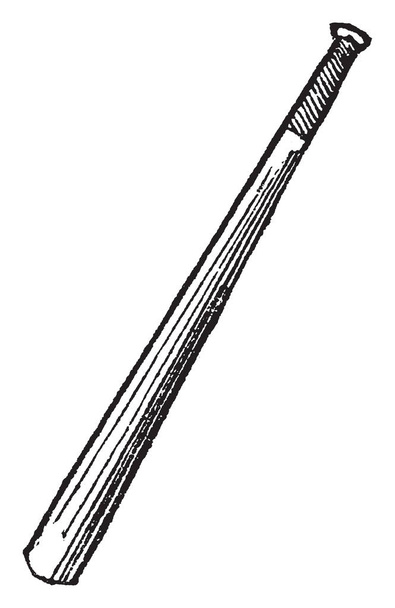A type of heavy bat used for playing baseball, vintage line drawing or engraving illustration. - Vector, Image