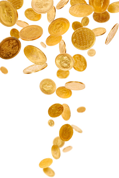 vallende gouden munten - Foto, afbeelding