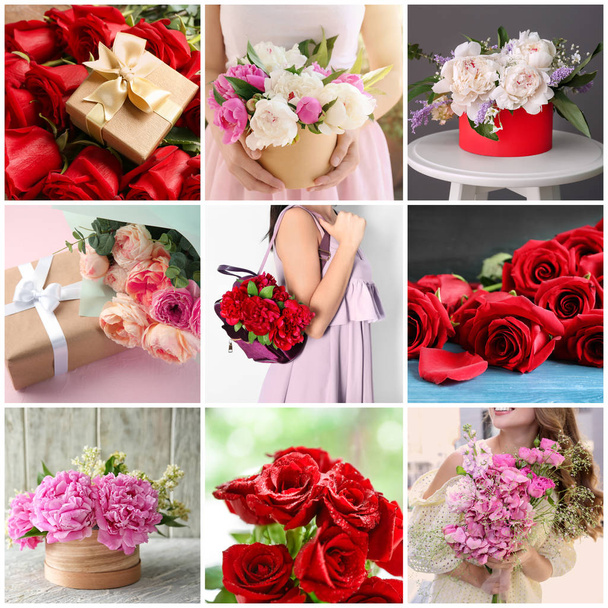 美しい花の花束のセット - 写真・画像