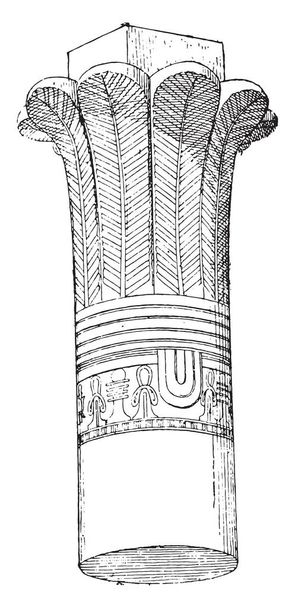 Běžící text chrám v Edfu, vintage ryté ilustrace - Vektor, obrázek