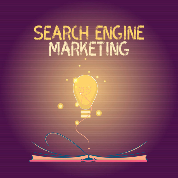 概念的な手書き検索エンジン マーケティングを示します。ビジネス写真のテキストは検索結果ページにウェブサイトの可視性を促進します。 - 写真・画像
