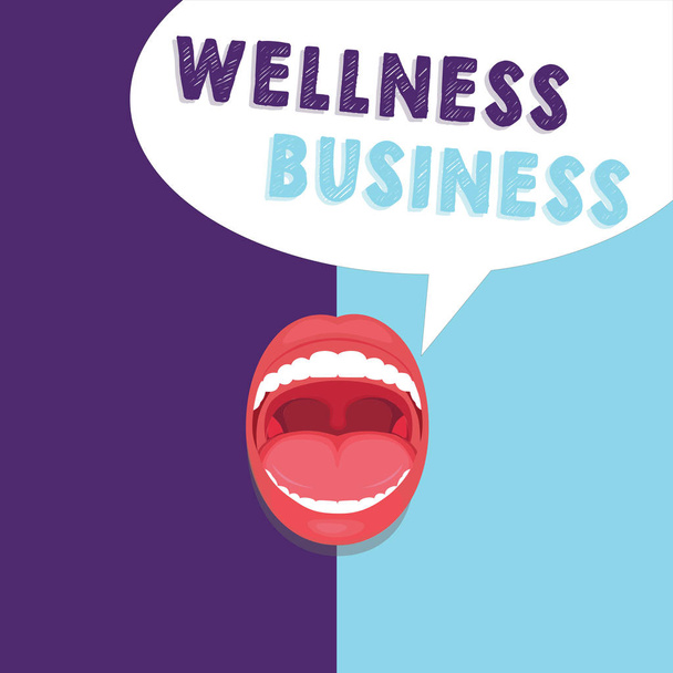 Scrittura di testi a mano Wellness Business. Concetto significa Professional venture focalizzando la salute della mente e del corpo
 - Foto, immagini