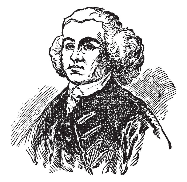 John Adams, 1735-1826, hij was de eerste Vice President van de Verenigde Staten van 1789 tot 1797 en de tweede president van de Verenigde Staten vanaf 1797 tot 1801, vintage lijntekening of gravure illustratie - Vector, afbeelding