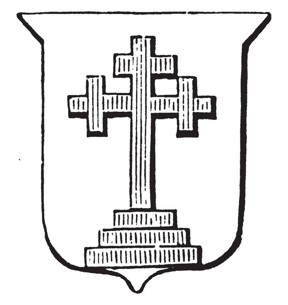 Cross Crosslet em Grieces tem cruzes às vezes são colocados, desenho de linha vintage ou gravura ilustração
. - Vetor, Imagem