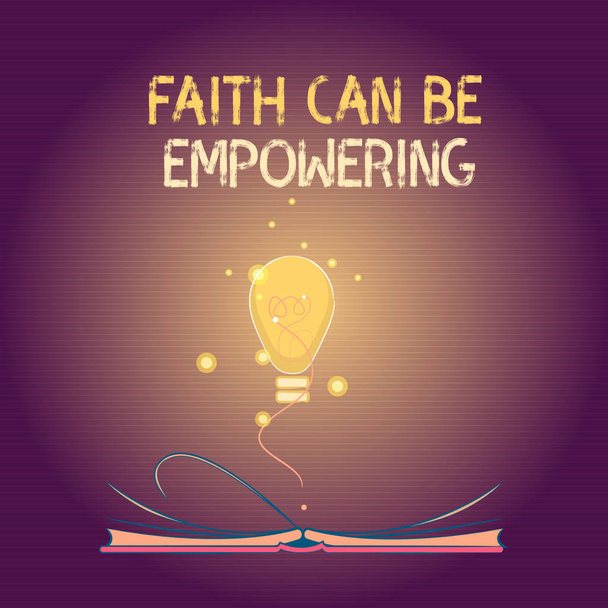 La escritura manual conceptual que muestra que la fe puede ser empoderadora. Texto de la foto de negocios Confianza y Creer en nosotros mismos que podemos hacerlo
 - Foto, imagen