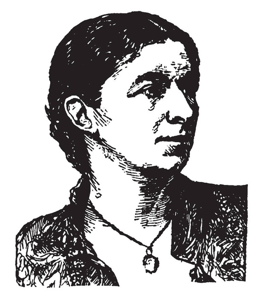 Mrs. Humphry Ward (Mary Augusta Arnold) 1851-1920-ban volt, egy brit író, vintage sor, rajz vagy metszet illusztráció - Vektor, kép
