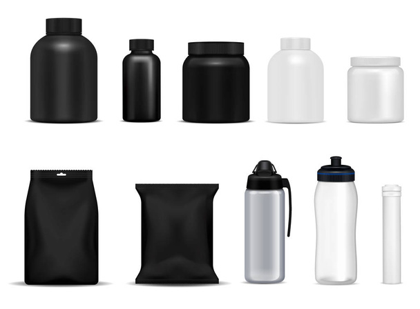  Fitnessflaschen-Pakete - Vektor, Bild