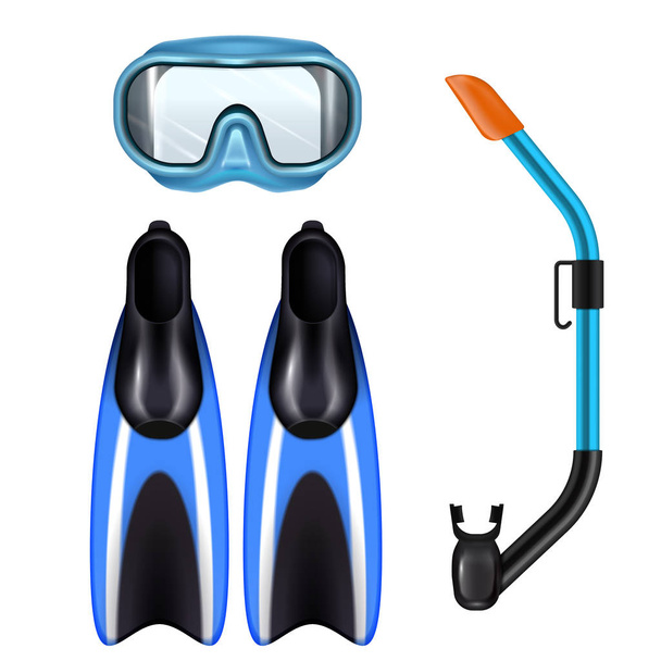 Diving Set Realistic  - Vector, Image