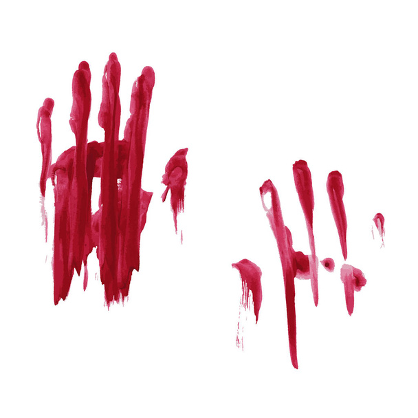 Кровавый отпечаток руки на белом фоне. Векторная иллюстрация
 - Вектор,изображение