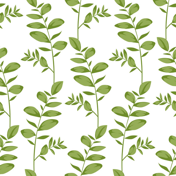 Vector seamless pattern with eucalyptus branches on white background. Can used for trendy wedding design, cards, paper and other - Vektor, obrázek