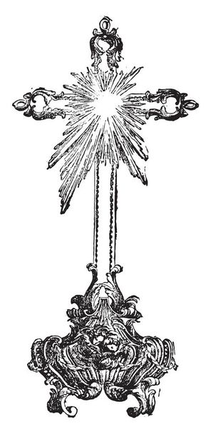 Кросс, в честь Пьера Жермена, винтажная гравированная иллюстрация. Индустриальная энциклопедия Э. Лами - 1875
 - Вектор,изображение