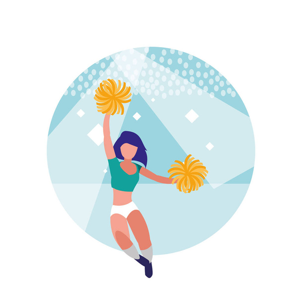 vrouw cheerleader geïsoleerde pictogram - Vector, afbeelding