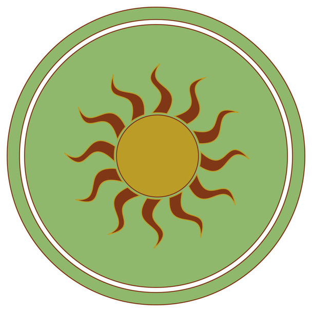 Ikona stylizowany wizerunek słońca. Pozdrowienie wektor - Wektor, obraz