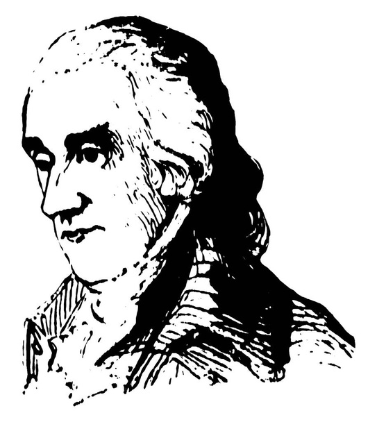 Robert Treat Paine, 1731-1814, he was a lawyer, politician, and signer of the declaration of Independence representing Massachusetts, vintage line drawing or engraving illustration - Vector, Image
