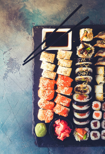 Japanese sushi dish - Fotoğraf, Görsel