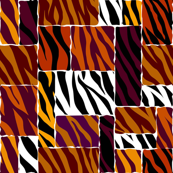Abstract brown animal exotic pattern in patchwork style. - Vektori, kuva