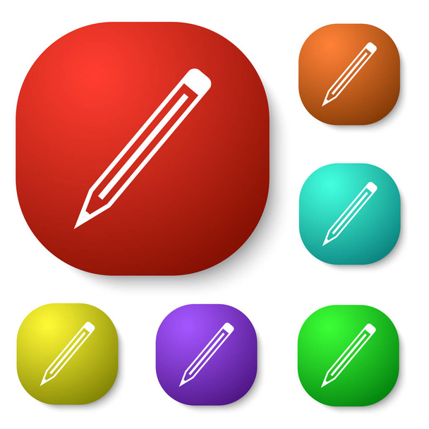 pencil outline icon button  - ベクター画像