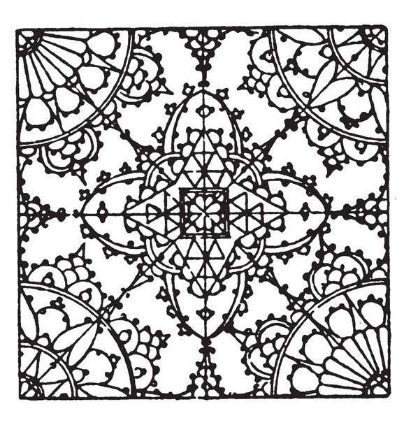 Krajkový vzor je německý 16.století design, to je geometrický vzor a zobrazuje v průběhu práce, vintage kreslení čar nebo gravírování obrázku. - Vektor, obrázek
