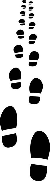 silhouet van teruglopende voetafdrukken  - Vector, afbeelding