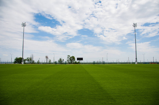 Vue panoramique du stade de football et des sièges du stade
 - Photo, image