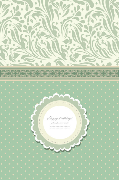 Retro fashion floral greeting card vector - Vetor, Imagem