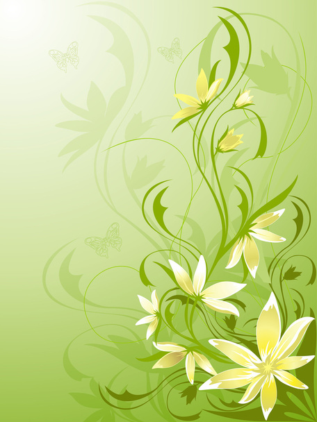 Floral background green - Vektor, Bild