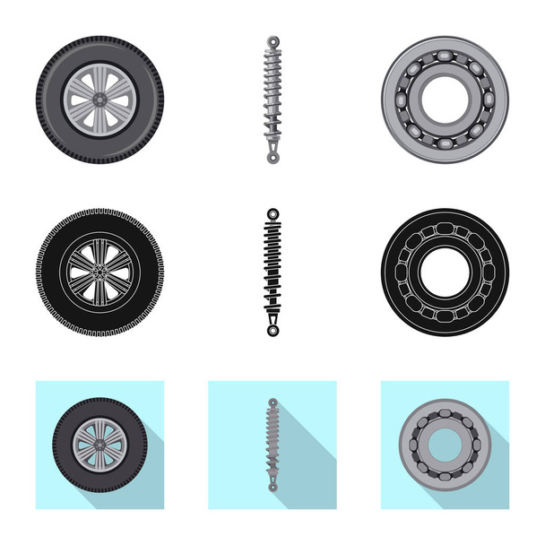 Vector illustration of auto and part icon. Set of auto and car vector icon for stock. - Vettoriali, immagini