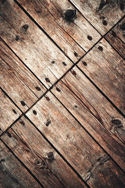 background or texture old wooden boards nailed - Photo, Image
