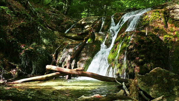 Река пресной воды с водопадом в горном лесу
 - Кадры, видео